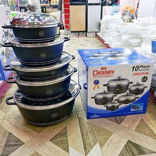 Cookware Set. Best Prices Only KSH 7199 Dessini 10PCS Granite Nonstick Cooking Set