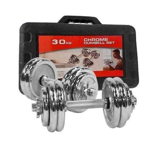 Dumbbell On Offer. Chrome 30KG ADJUSTABLE DUMBELL TO BARBELL WEIGHT SET WITH CONNECTOR