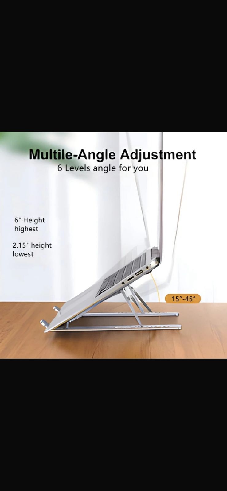 100% Aluminium Alloy Foldable Laptop Stand, Ergonomic Laptop Holder Tablet Holder Mounts,Adjustable Riser Cooling Bracket with 10 to 18 Inches Notebook Computer Mounts & Stands