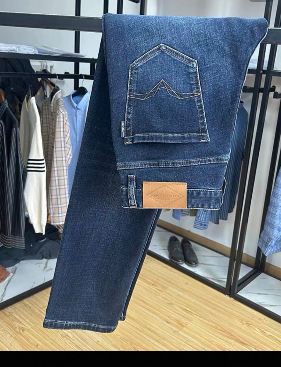 Men's skinny jeans, trendy autumn and winter fashion brand, new style 2025.