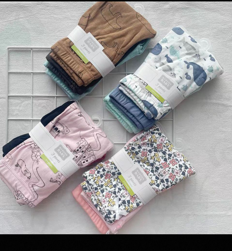 Baby Boys and Girls Newborn Soft Cotton Spring-Autumn Style Elastic Waist Overalls for Underwear Pants and Shorts