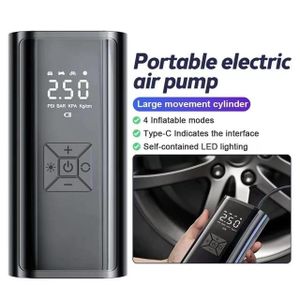 Tire Inflator, Portable 150 PSI Air Compressor Bicycle Pump with Digital Pressure Gauge, Cordless Rechargeable Tire Pump with Emergency LED Light, Mini Electric Air Pump for Car Bike Motorcycle Ball