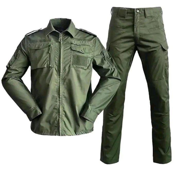 Junglebase Tactical Uniform Unisex Casual Multi-Pockets Shirts+Cargo Pants Suits Outdoor Training Clothes
