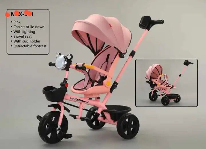 4 in 1 BABY STROLLER BIKE – One Ride, Endless Convenience! Give your little one the perfect blend of comfort, fun, and safety with this versatile 4in1 Baby Stroller Bike