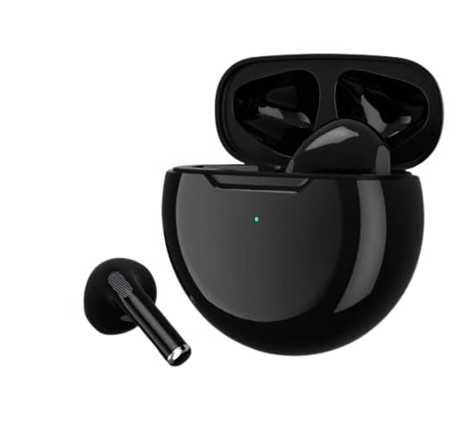 UPHUI Bluetooth 5.3 in-ear Headphones Wireless Mini Earbuds, Stereo Sound Earphones with Charging Case, Light Weight Headset for Room Travel Camping Office Work or Outdoor Sports, Black