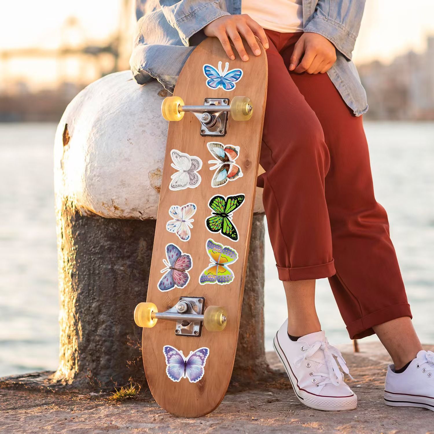 UPHUI 50PCS  Stylish Universal DIY Stickers Boho Graffiti Stickers for DIY Luggage Laptops Skateboards Motorcycle Bikes Suitcase Decals Graffiti Stickers