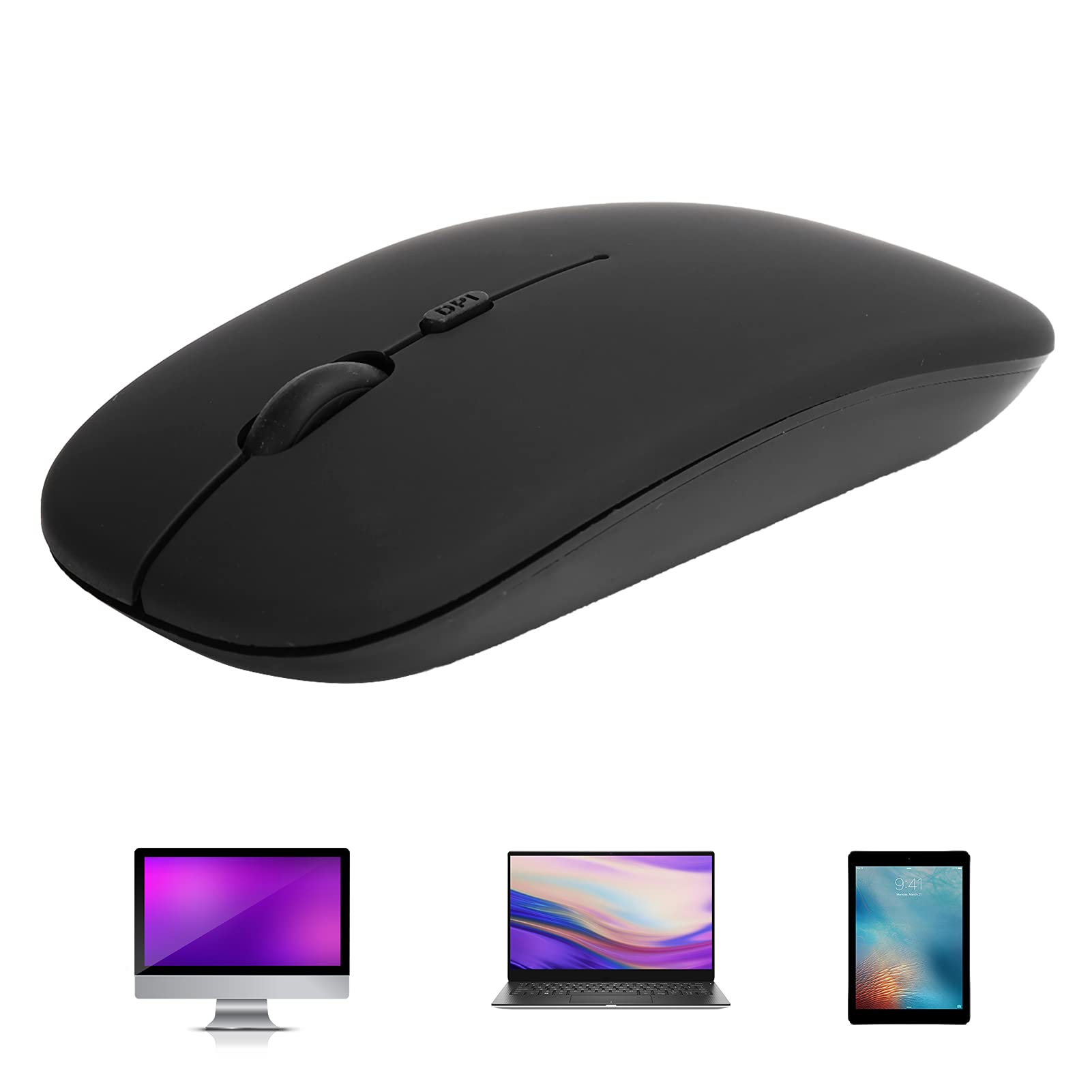 UPHUI 【Special Sale】 Bluetooth Wireless Mouse with 2 Batteries 2.4G Mouse Suitable for MacBook/MacBook air/Pro/iPad Wireless Mouse Suitable for Laptop/PC/iPad/Chrome book