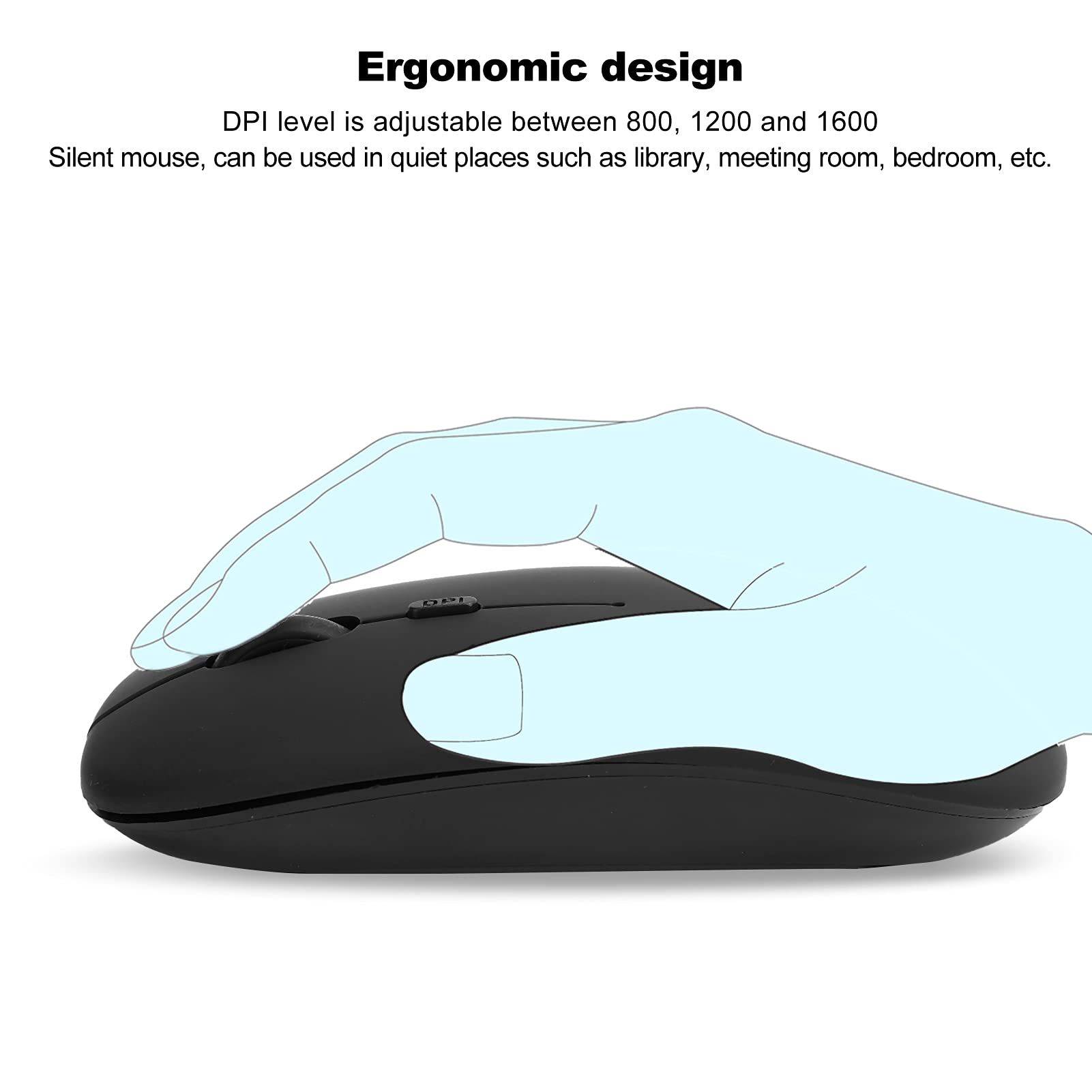 UPHUI 【Special Sale】 Bluetooth Wireless Mouse with 2 Batteries 2.4G Mouse Suitable for MacBook/MacBook air/Pro/iPad Wireless Mouse Suitable for Laptop/PC/iPad/Chrome book
