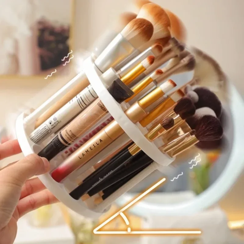 UPHUI 50 holes Simple Multi-Grid Pen Holder Girls' Makeup Brush Storage Art Paint Finishing Rack Students' Desktop Finishing Plastic Rack