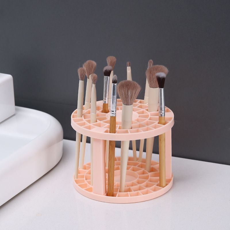 UPHUI 50 holes Simple Multi-Grid Pen Holder Girls' Makeup Brush Storage Art Paint Finishing Rack Students' Desktop Finishing Plastic Rack