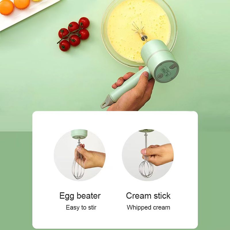 UPHUI 3-in-1 portable electric meat grinder, egg beater, butter mixer, multifunctional automatic mixing, handheld meat grinder, practical kitchen tool, butter mixer, electric garlic machine