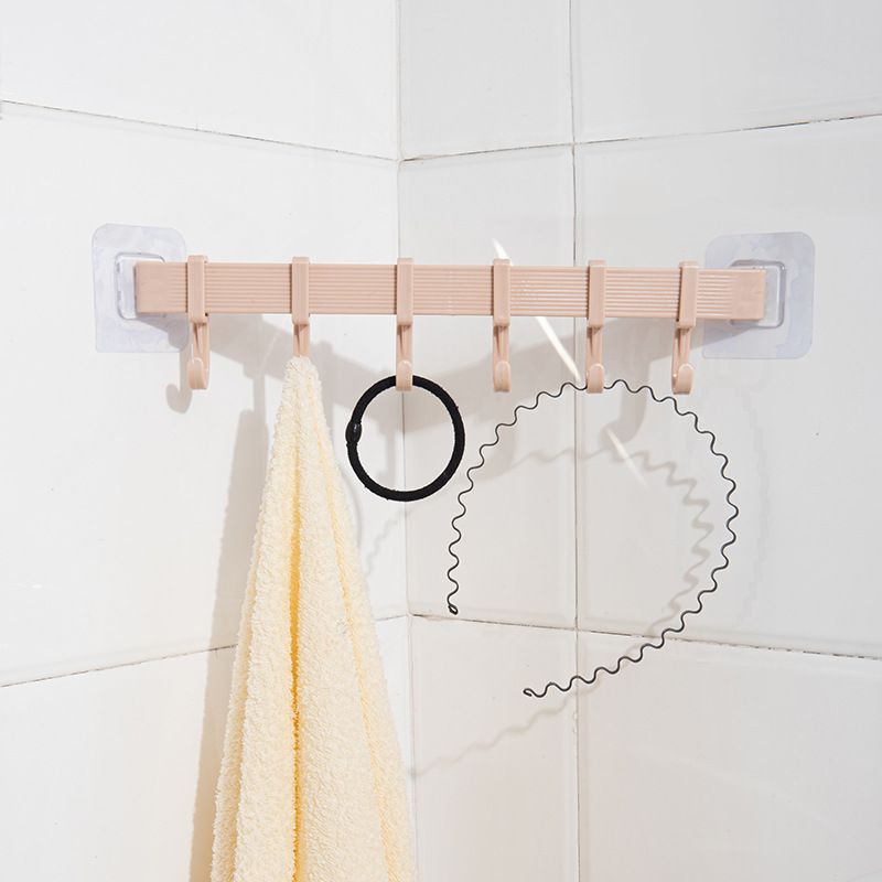 UPHUI 6 Hook Assembly Adhesive Hook Row Hook Towel Rack Kitchen Storage Rack Bathroom Wall Hanging Hook Multifunctional Key Hook