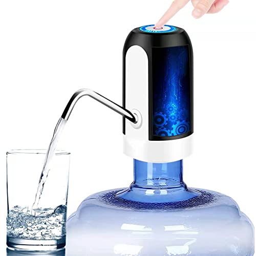 UPHUI Water Extractor Automatic Water Bottle Pump, USB Rechargeable Electric Water Bottle Filler Dispenser Portable Universal Water Bottle Pump with Switch for Home Kitchen Office Camping