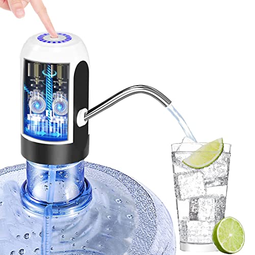 UPHUI Water Extractor Automatic Water Bottle Pump, USB Rechargeable Electric Water Bottle Filler Dispenser Portable Universal Water Bottle Pump with Switch for Home Kitchen Office Camping