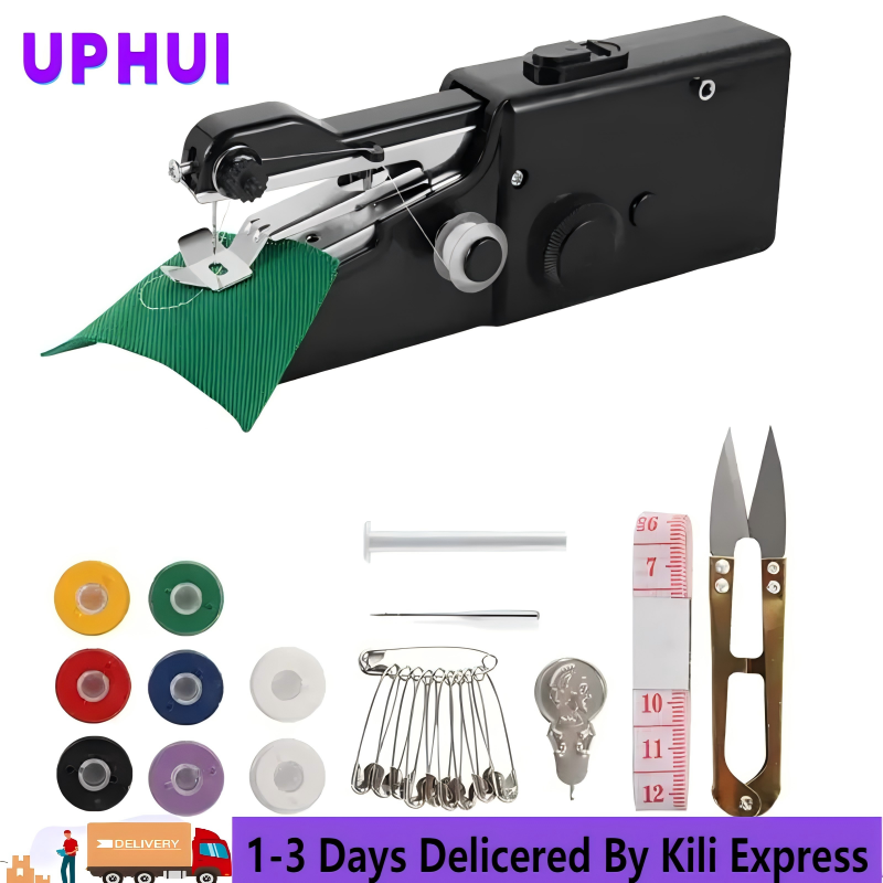 UPHUI Sewing Machine Mini Household Items Handheld Sewing Convenient Needle Work Manual Sewing Machine Quick Sewing Needle Clothes Fabric Home Electric Sewing Machine Convenient