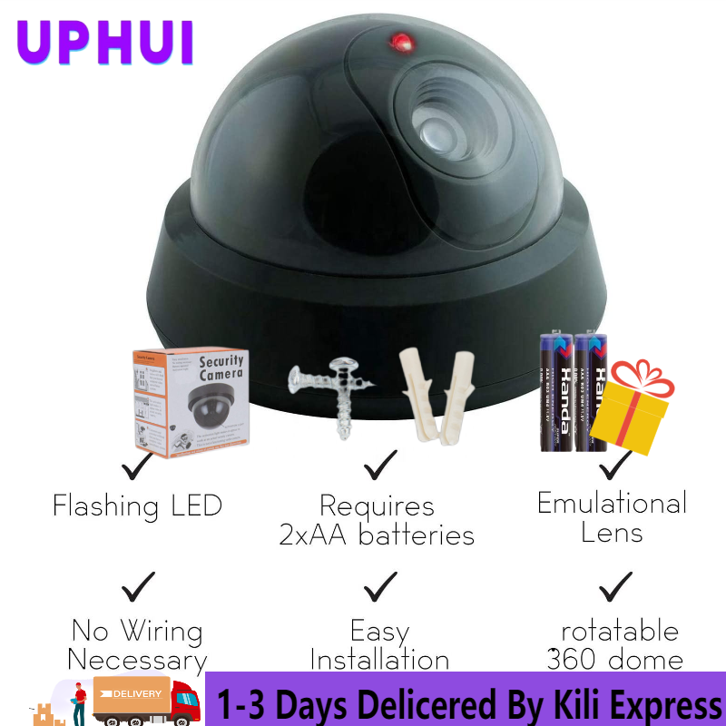UPHUI Fake Security Camera Simulated Surveillance Camera Design Simulated Camera Simulated Surveillance Fake Dome Large Fake Surveillance Fake Camera with light