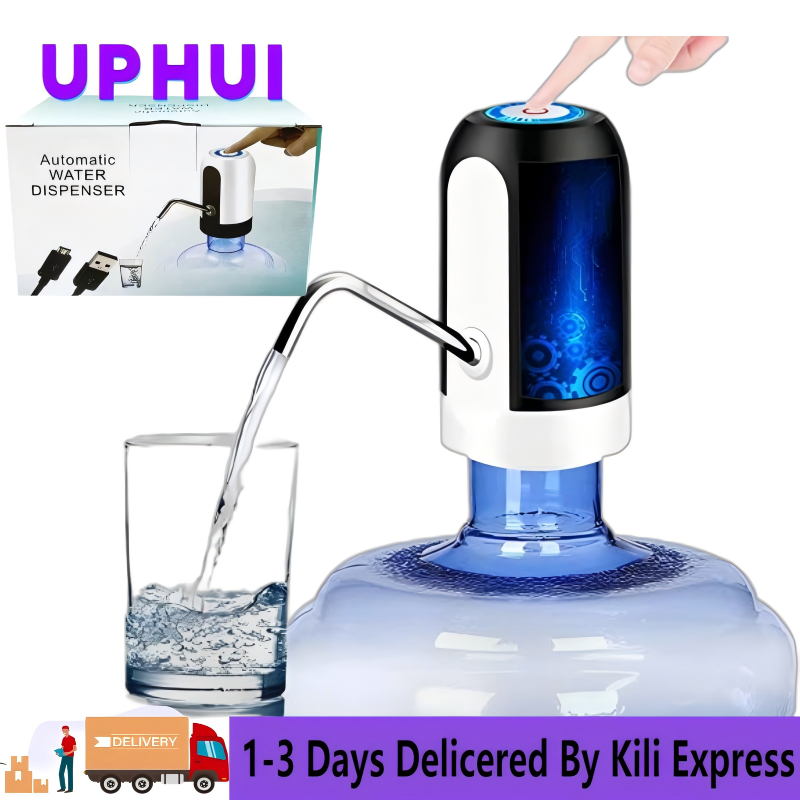 UPHUI Water Extractor Automatic Water Bottle Pump, USB Rechargeable Electric Water Bottle Filler Dispenser Portable Universal Water Bottle Pump with Switch for Home Kitchen Office Camping