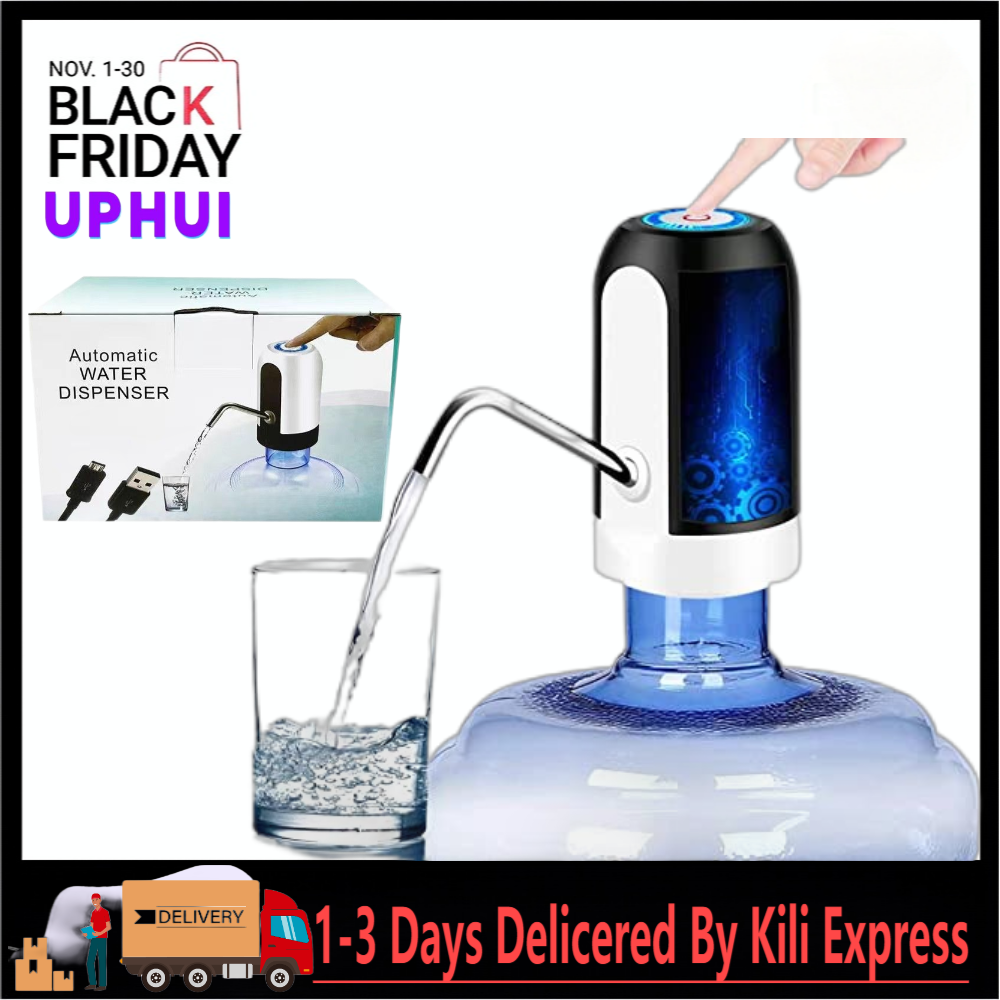 UPHUI Water Extractor Automatic Water Bottle Pump, USB Rechargeable Electric Water Bottle Filler Dispenser Portable Universal Water Bottle Pump with Switch for Home Kitchen Office Camping