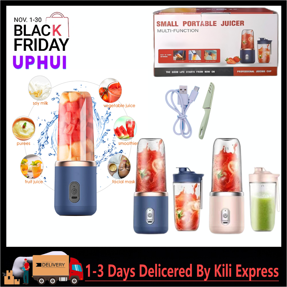 UPHUI Personal Blender for Shakes and Smoothies, Portable Mixer, Fruit Juicer USB Rechargeable with 6 Blades, Handheld Blenders for Sports Travel and Outdoors, Small Electric Mini Blender