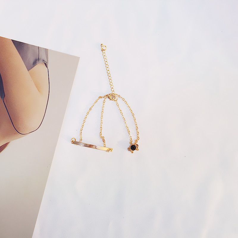 UPHUI Bracelet design wrapped double layered wearing personality elegant simple fashion bracelet double layered design geometric bracelet temperament female Daily wearing, students