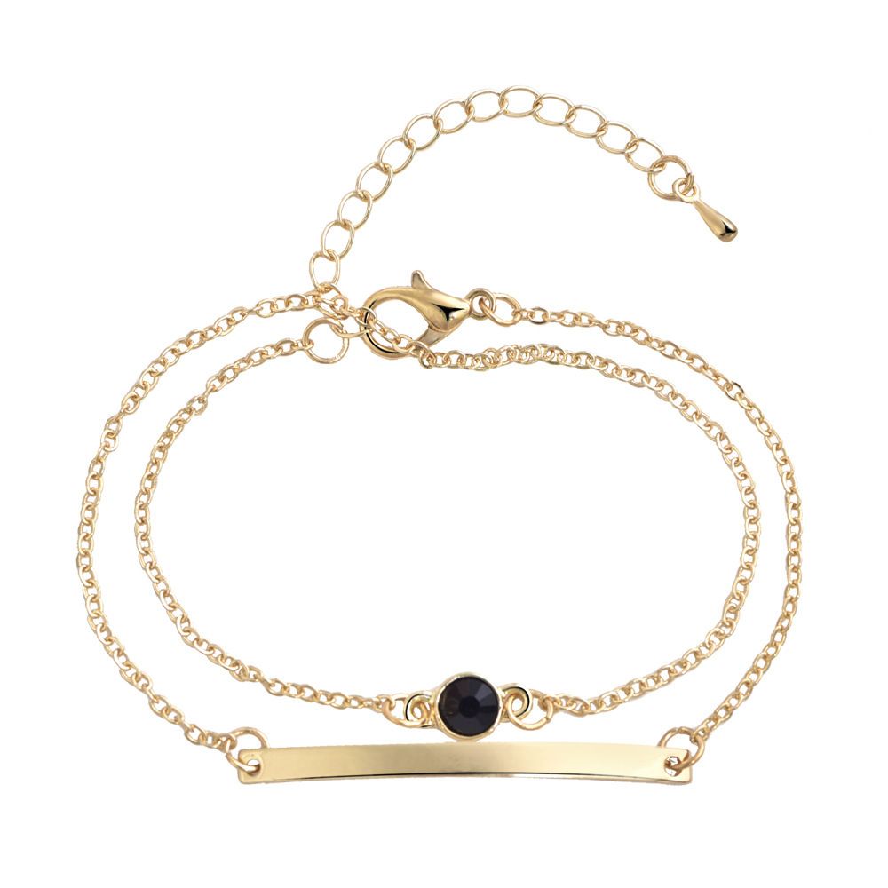 UPHUI Bracelet design wrapped double layered wearing personality elegant simple fashion bracelet double layered design geometric bracelet temperament female Daily wearing, students