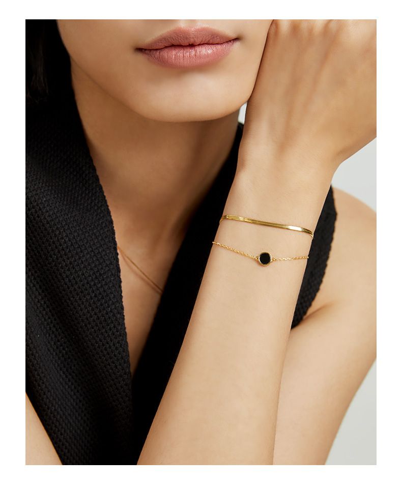 UPHUI Bracelet design wrapped double layered wearing personality elegant simple fashion bracelet double layered design geometric bracelet temperament female Daily wearing, students