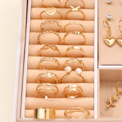 UPHUI 76PCS Luxury Jewelry Set Butterfly Necklace Set Butterfly Ring And Earring Set Diamond And Pearl Earnail Set Elegant Zircon Pendant Earring Ring Necklace Women's Daily Jewelry Gift For Friends