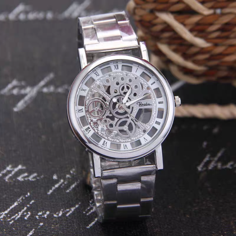 UPHUI Men's Watch Hollow Steel Strip Men's Watch High end Business Men's Watch Business Quartz Watch Male Wrist Watch Clock