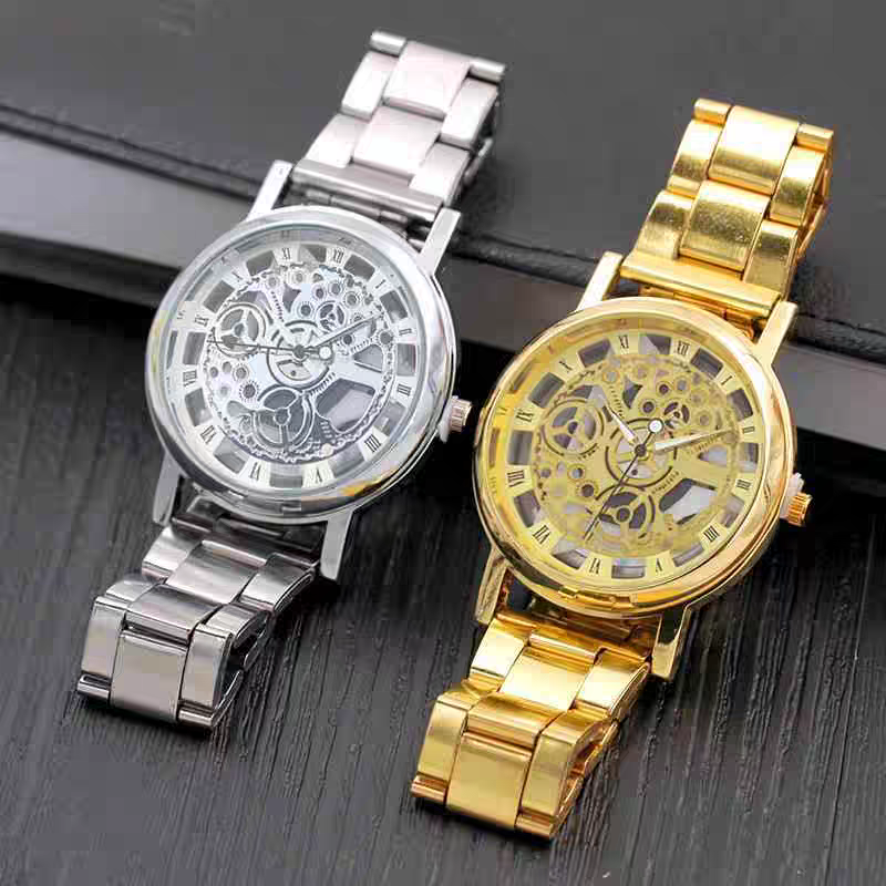 UPHUI Men's Watch Hollow Steel Strip Men's Watch High end Business Men's Watch Business Quartz Watch Male Wrist Watch Clock