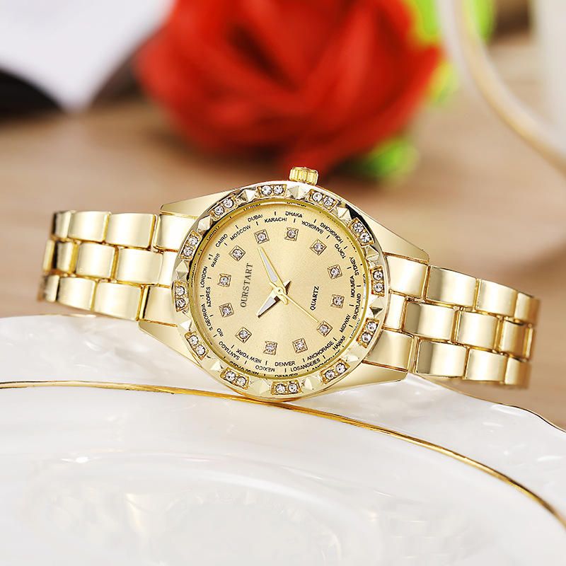 UPHUI Unisex Watch Couple Watch Men's Luxury Business Watch Women's Gold Fashion Women's Watch Formal Ultra High Texture Waterproof Leisure Watch Hip Hop Watch