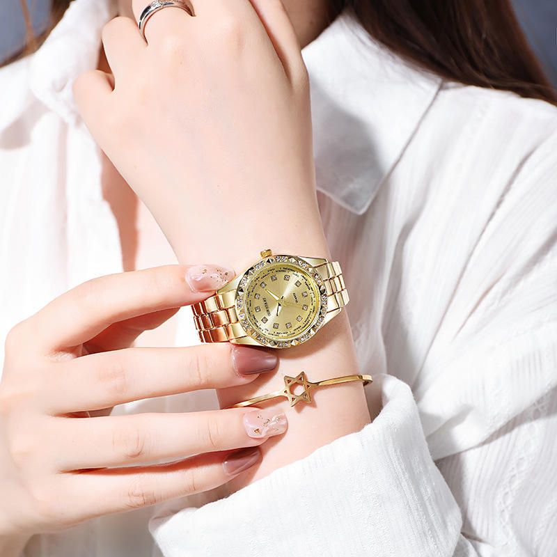 UPHUI Unisex Watch Couple Watch Men's Luxury Business Watch Women's Gold Fashion Women's Watch Formal Ultra High Texture Waterproof Leisure Watch Hip Hop Watch