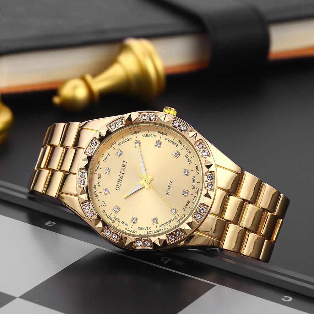 UPHUI Unisex Watch Couple Watch Men's Luxury Business Watch Women's Gold Fashion Women's Watch Formal Ultra High Texture Waterproof Leisure Watch Hip Hop Watch