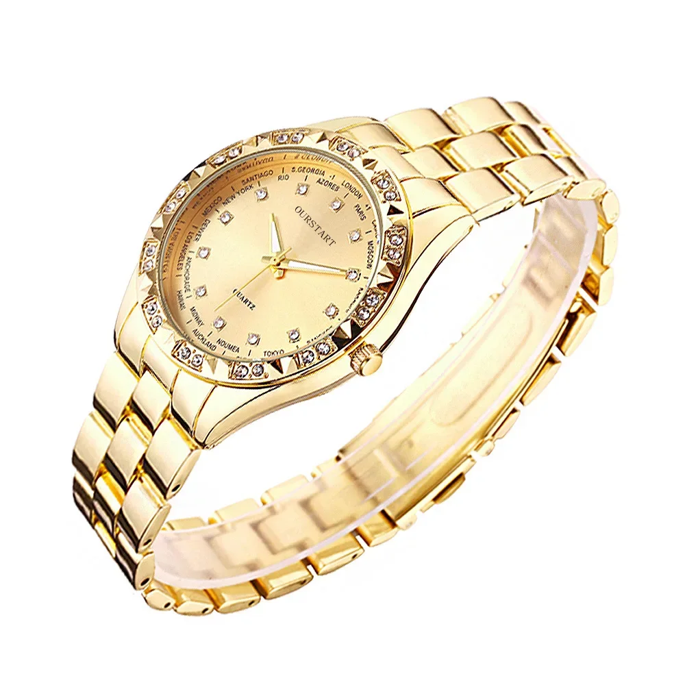 UPHUI Unisex Watch Couple Watch Men's Luxury Business Watch Women's Gold Fashion Women's Watch Formal Ultra High Texture Waterproof Leisure Watch Hip Hop Watch