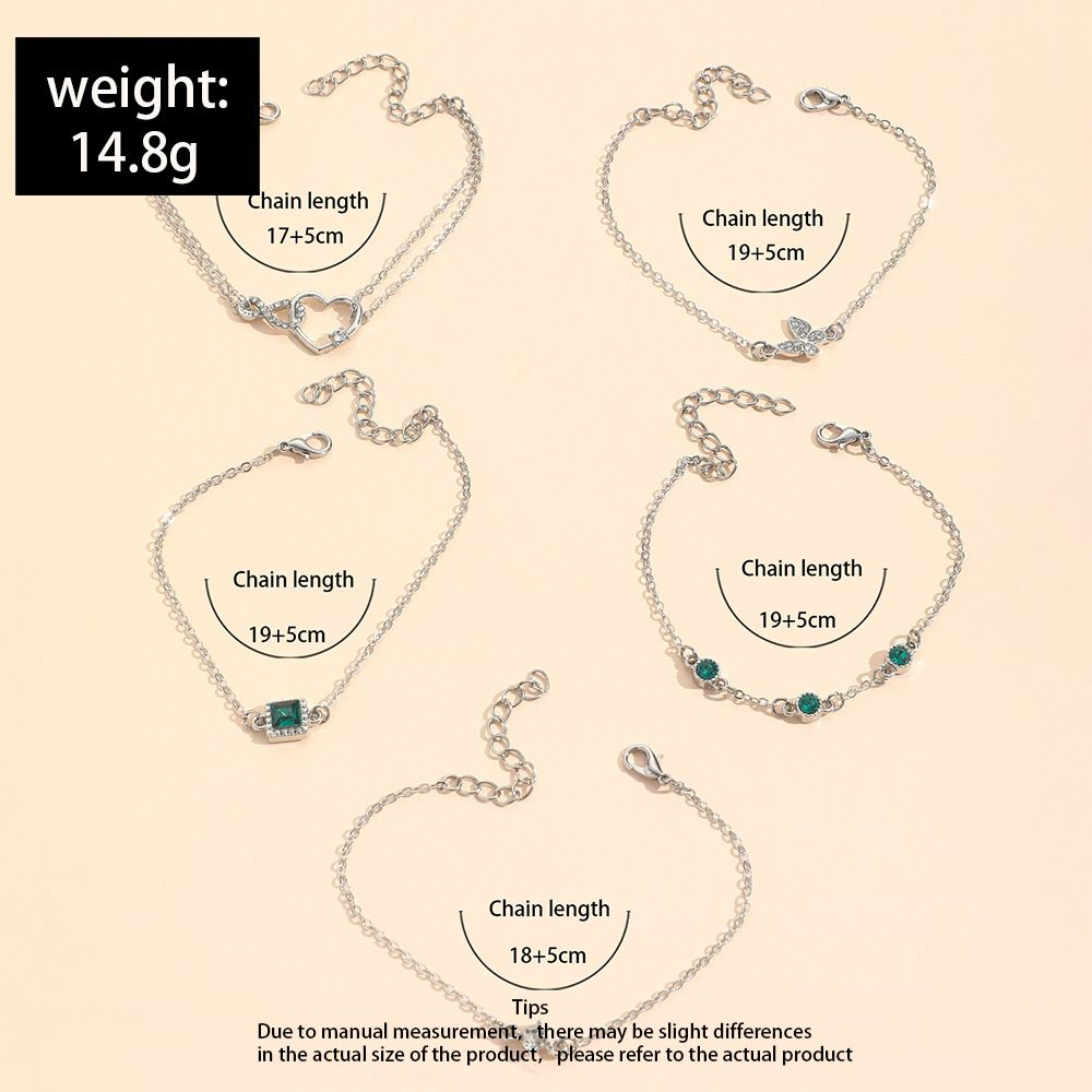 UPHUI 5PCS Women's Gold Bracelet 14K Gold Plated Exquisite Layered Chain Bracelet Adjustable Cute Bracelet Set