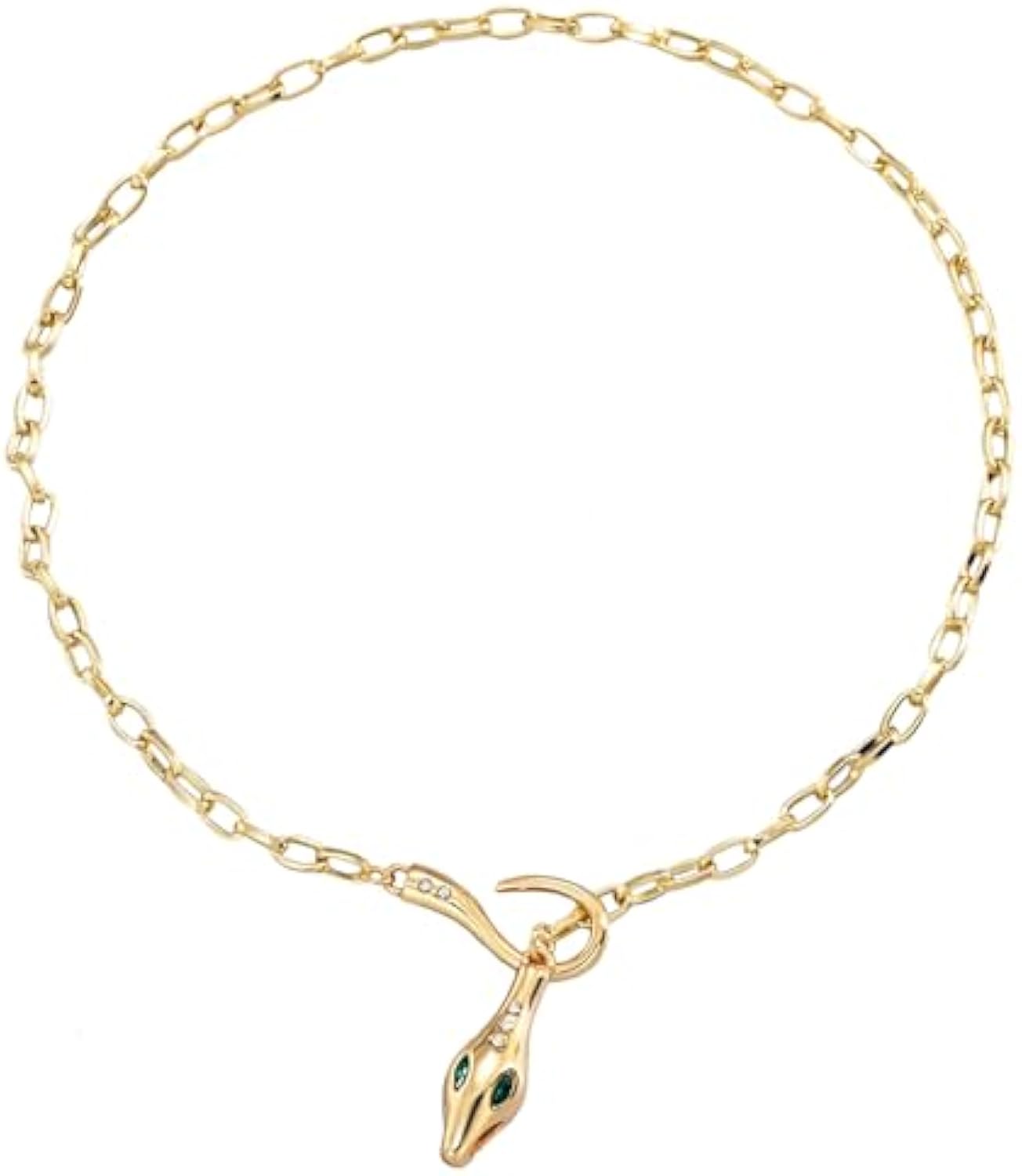 UPHUI Ladies' Golden Snake Necklace Silver Snake Pendant Necklace Layered Serpentine Necklace Square Crystal Haoshi Ladies' Serpentine Gold Necklace Fashion Necklace Exquisite Snake Jewelry
