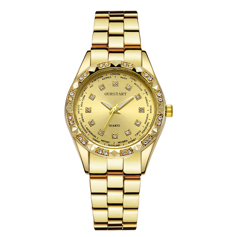 UPHUI Unisex Watch Couple Watch Men's Luxury Business Watch Women's Gold Fashion Women's Watch Formal Ultra High Texture Waterproof Leisure Watch Hip Hop Watch