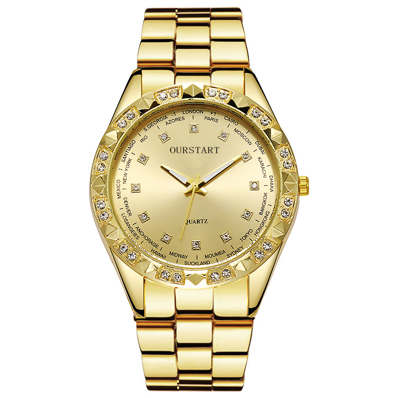 UPHUI Unisex Watch Couple Watch Men's Luxury Business Watch Women's Gold Fashion Women's Watch Formal Ultra High Texture Waterproof Leisure Watch Hip Hop Watch