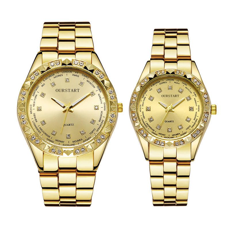 UPHUI Unisex Watch Couple Watch Men's Luxury Business Watch Women's Gold Fashion Women's Watch Formal Ultra High Texture Waterproof Leisure Watch Hip Hop Watch Men's style