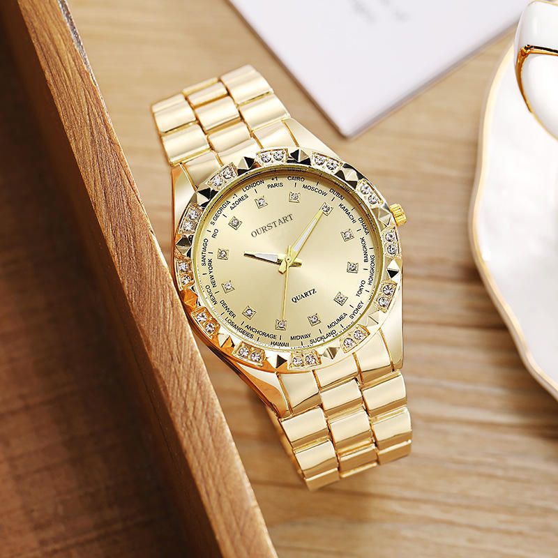 UPHUI Unisex Watch Couple Watch Men's Luxury Business Watch Women's Gold Fashion Women's Watch Formal Ultra High Texture Waterproof Leisure Watch Hip Hop Watch