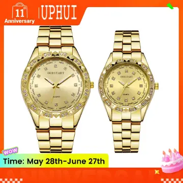 UPHUI Unisex Watch Couple Watch Men's Luxury Business Watch Women's Gold Fashion Women's Watch Formal Ultra High Texture Waterproof Leisure Watch Hip Hop Watch Ladies' style