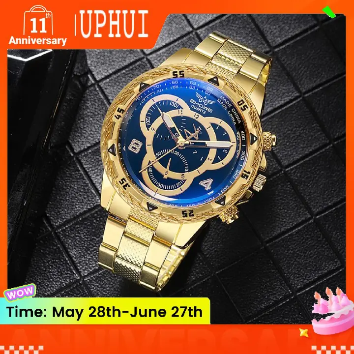 Stainless Steel Strap Men's Watch Imitation Quartz Calendar High-quality Gift Box Exquisite Watch Waterproof Fashion Watch With Calendar Function Can Give Gifts Photography Props Daily Wear