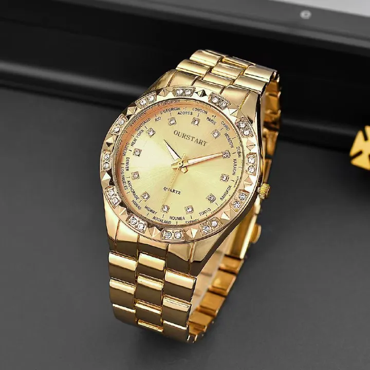 UPHUI Unisex Watch Couple Watch Men's Luxury Business Watch Women's Gold Fashion Women's Watch Formal Ultra High Texture Waterproof Leisure Watch Hip Hop Watch