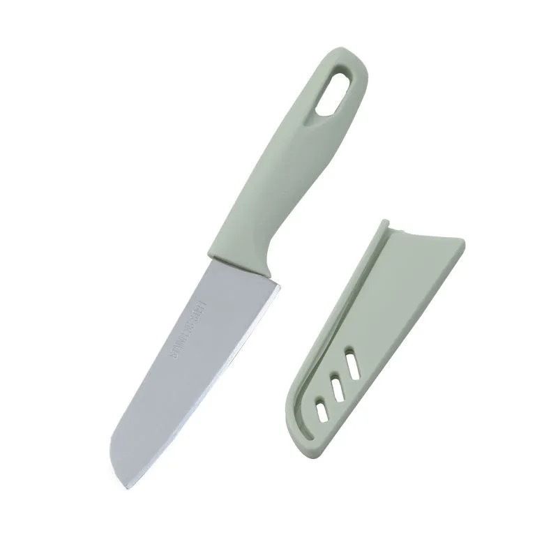 UPHUI Paring Cutter Fruit Melon Vegetables Cutter Portable Versatile Kitchen Cutter with Sleeve for Kitchen Home Use Stainless Steel (GREEN)