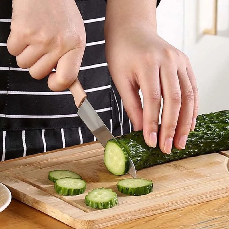 UPHUI Paring Cutter Fruit Melon Vegetables Cutter Portable Versatile Kitchen Cutter with Sleeve for Kitchen Home Use Stainless Steel (GREEN)