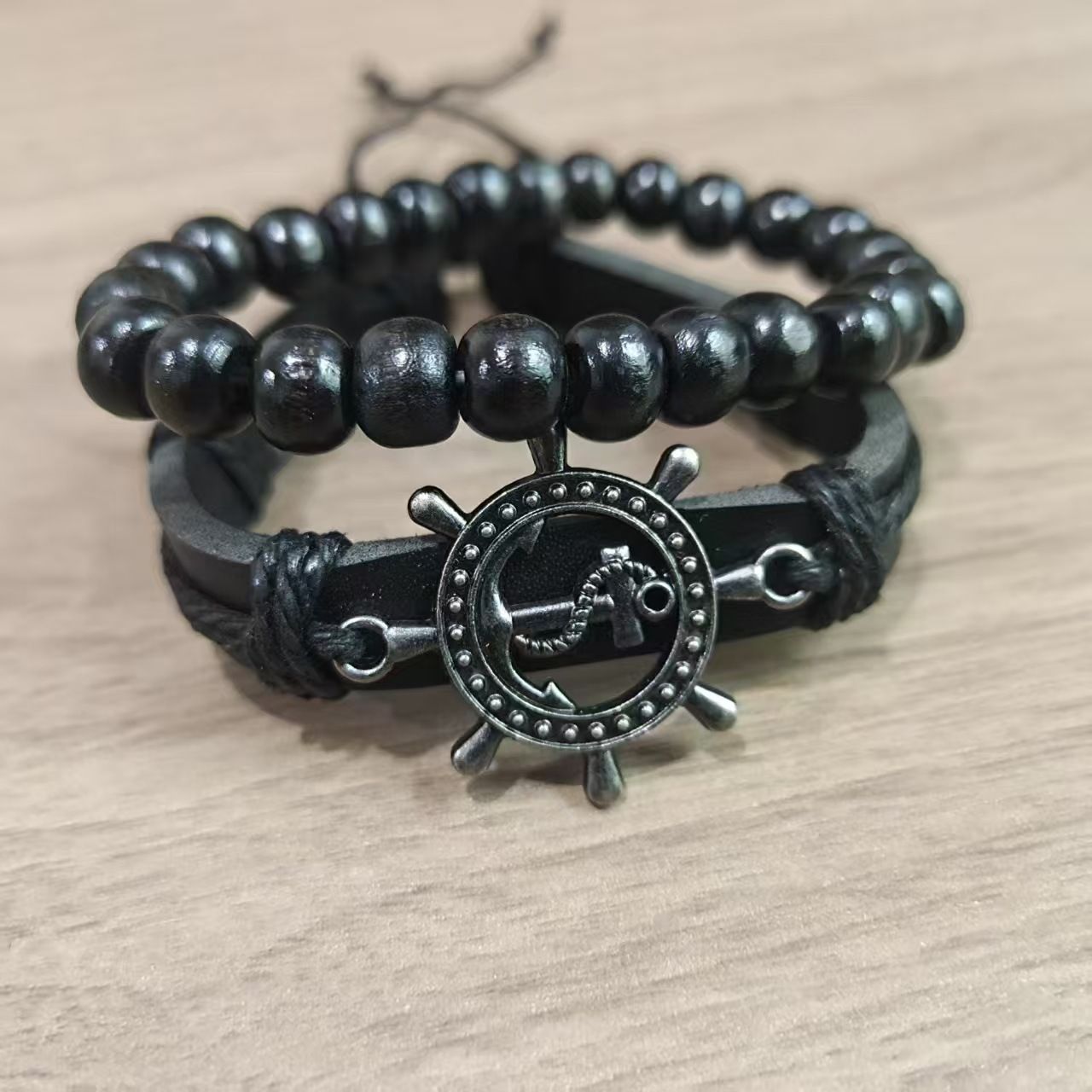 3Pcs Set Men's Watch Sports Watch Men's Business Quartz Watch Luxury Men's Leather Black Strap Watch Bracelet Set Quartz Watch For Daily Wear