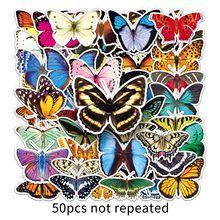 UPHUI 50PCS  Stylish Universal DIY Butterfly Stickers Boho Graffiti Stickers for DIY Luggage Laptops Skateboards Motorcycle Bikes Suitcase Decals Graffiti Stickers
