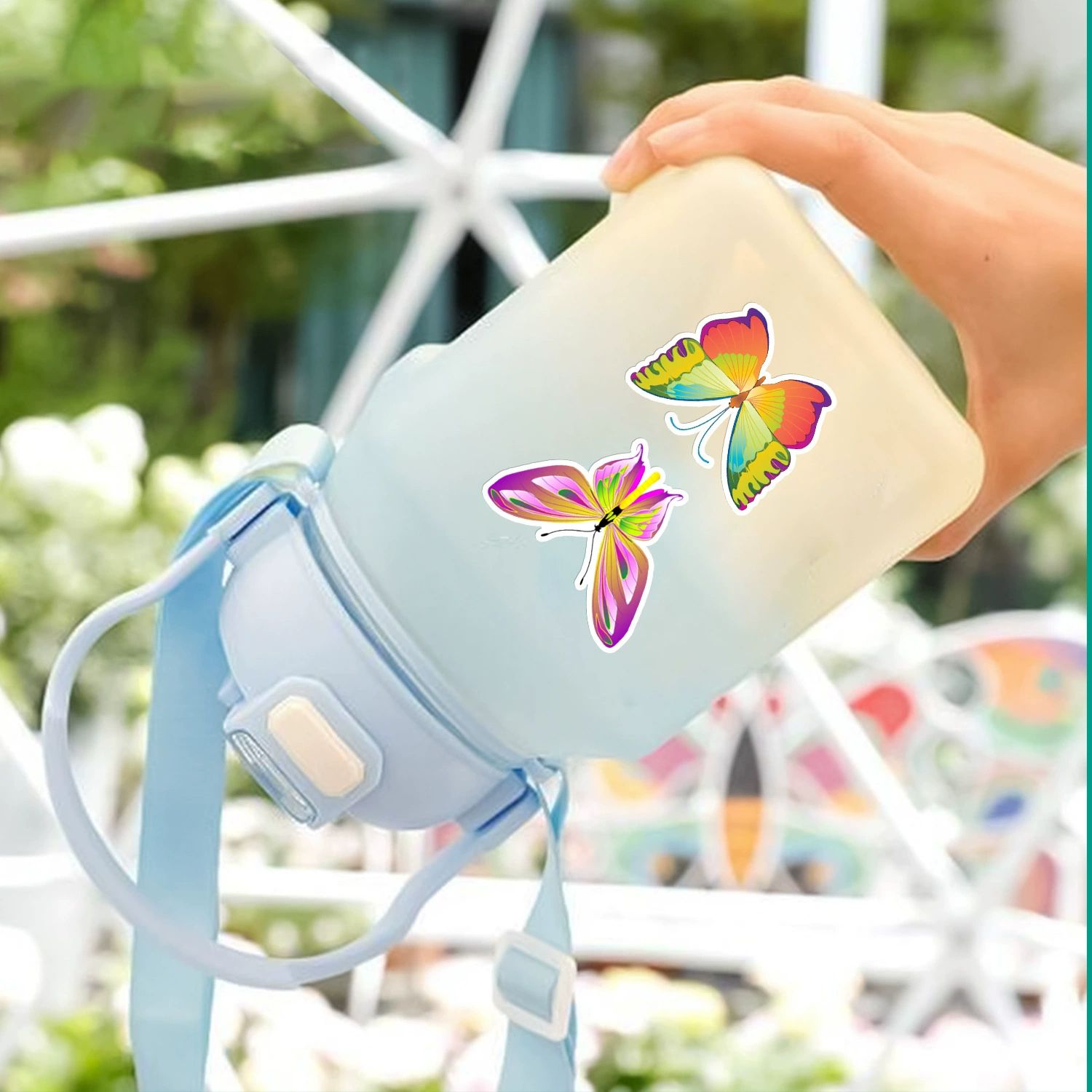 UPHUI 50PCS  Stylish Universal DIY Butterfly Stickers Boho Graffiti Stickers for DIY Luggage Laptops Skateboards Motorcycle Bikes Suitcase Decals Graffiti Stickers