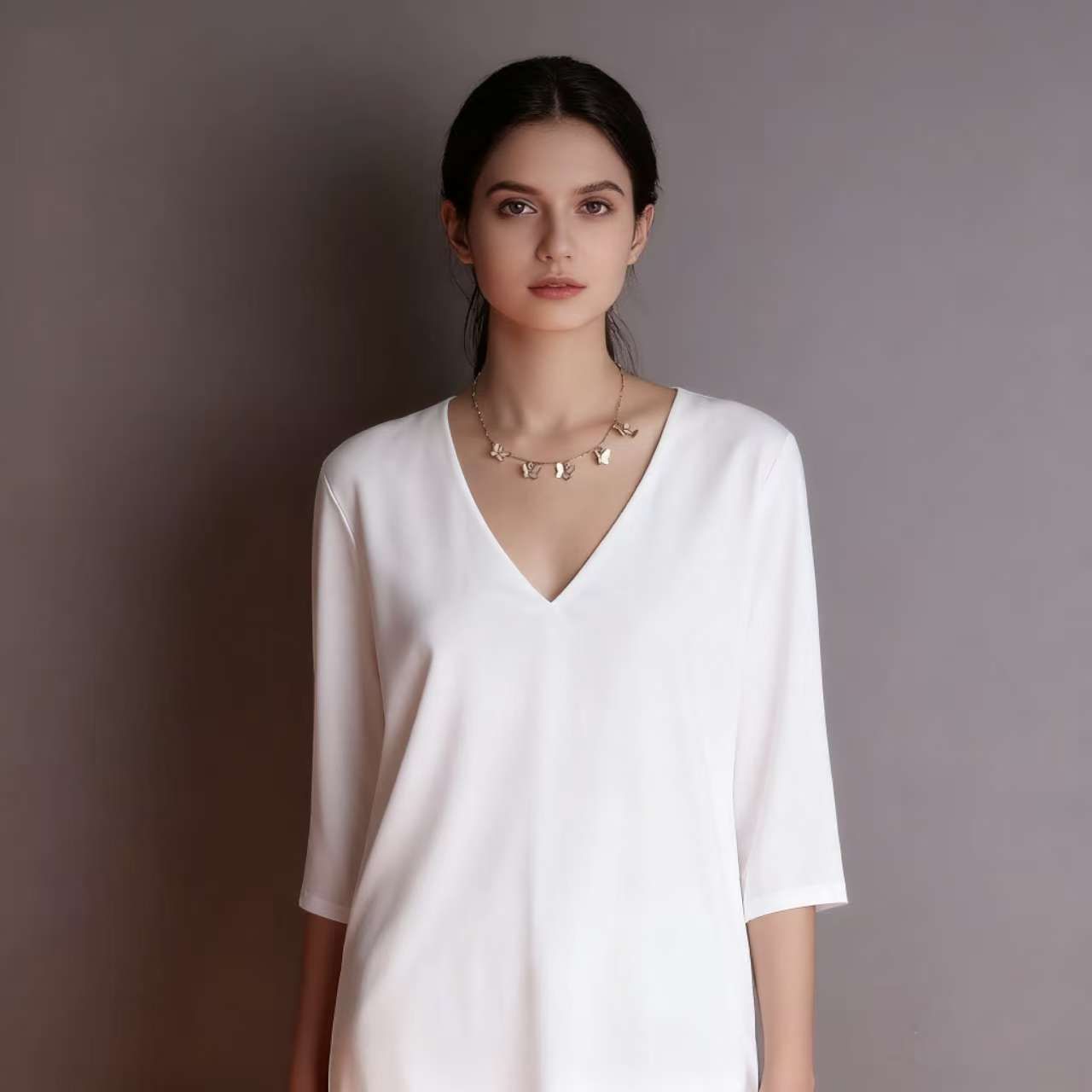 UPHUI Bohemian Cute Butterfly Necklace Women's Golden Clavicle Chain Design Butterfly Pendant Necklace Versatile for Daily Wear New Style