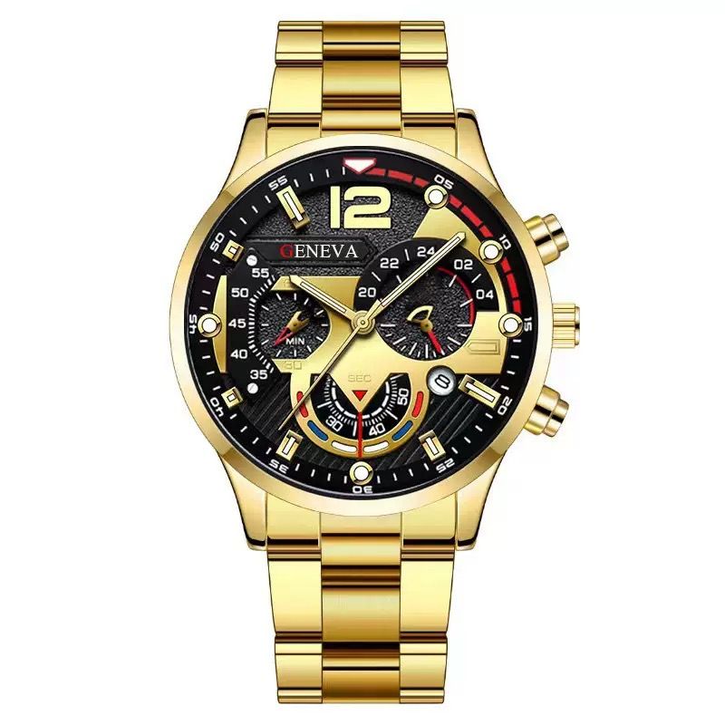 Men Watches Fashion Sport Men's Stainless Steel Case Steel Band Quartz Analog Wrist Watch