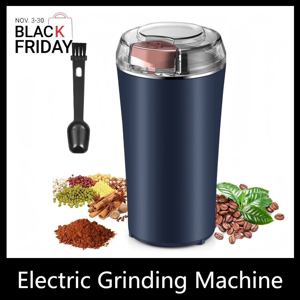 UPHUI Electric Coffee Grinder Spice Grinder Coffee Bean And Vanilla Grinder Equipped With A Brush Spoon And One Button Stainless Steel Grinding Suitable For Vanilla Peanut Grain And Bean Grinding